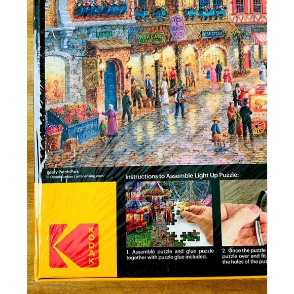 New Kodak Premium Jigsaw Puzzle Beary Patch Park 500pc Lighted Sealed 27x20 Inch - Picture 3 of 4